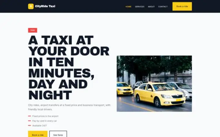 थीम CityRide Taxi