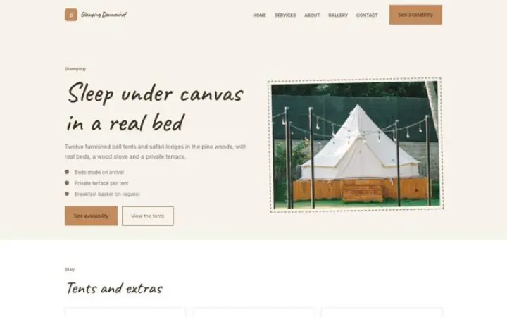 थीम Glamping Dennenhof