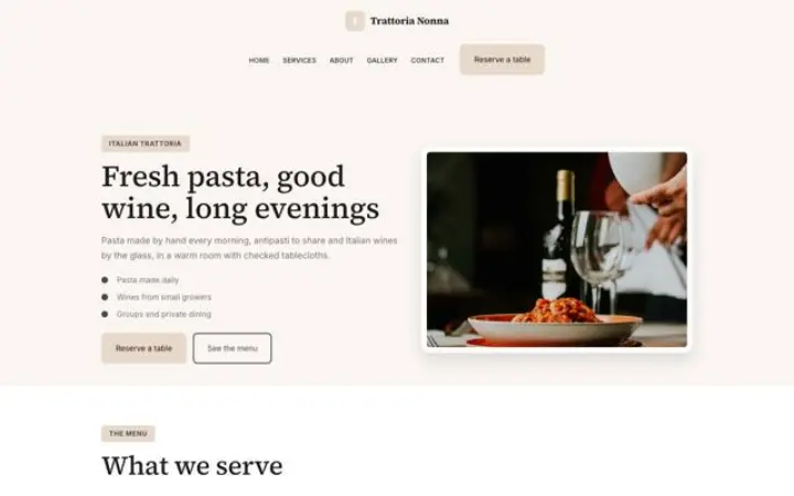 थीम Trattoria Nonna