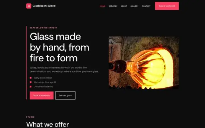 थीम Glasblazerij Gloed