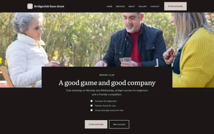 वेबसाइट: ब्रिज क्लब