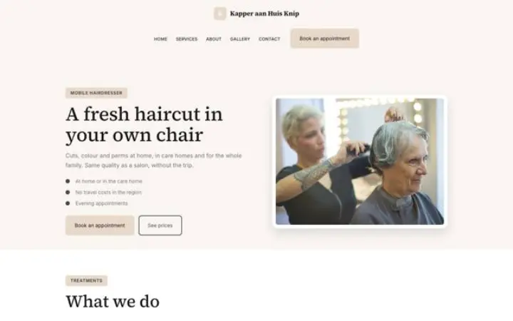 थीम Kapper aan Huis Knip