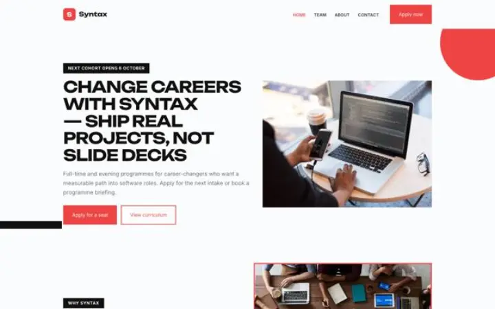 थीम का उदाहरण: Syntax · कोडिंग बूटकैंप